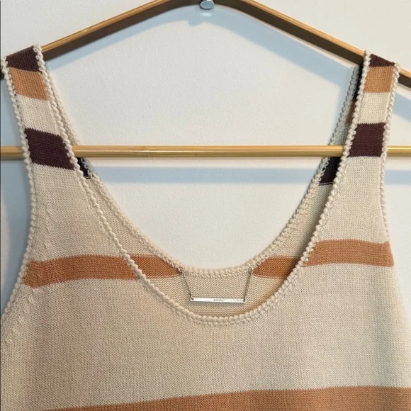 BNWT Wool Blend Knit Striped Maxi Dress in Brown and Cream - Picture 3 of 5